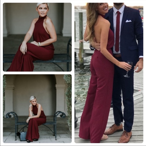 Lulus Moment for Life Wine Red Halter Jumpsuit - Picture 4 of 4